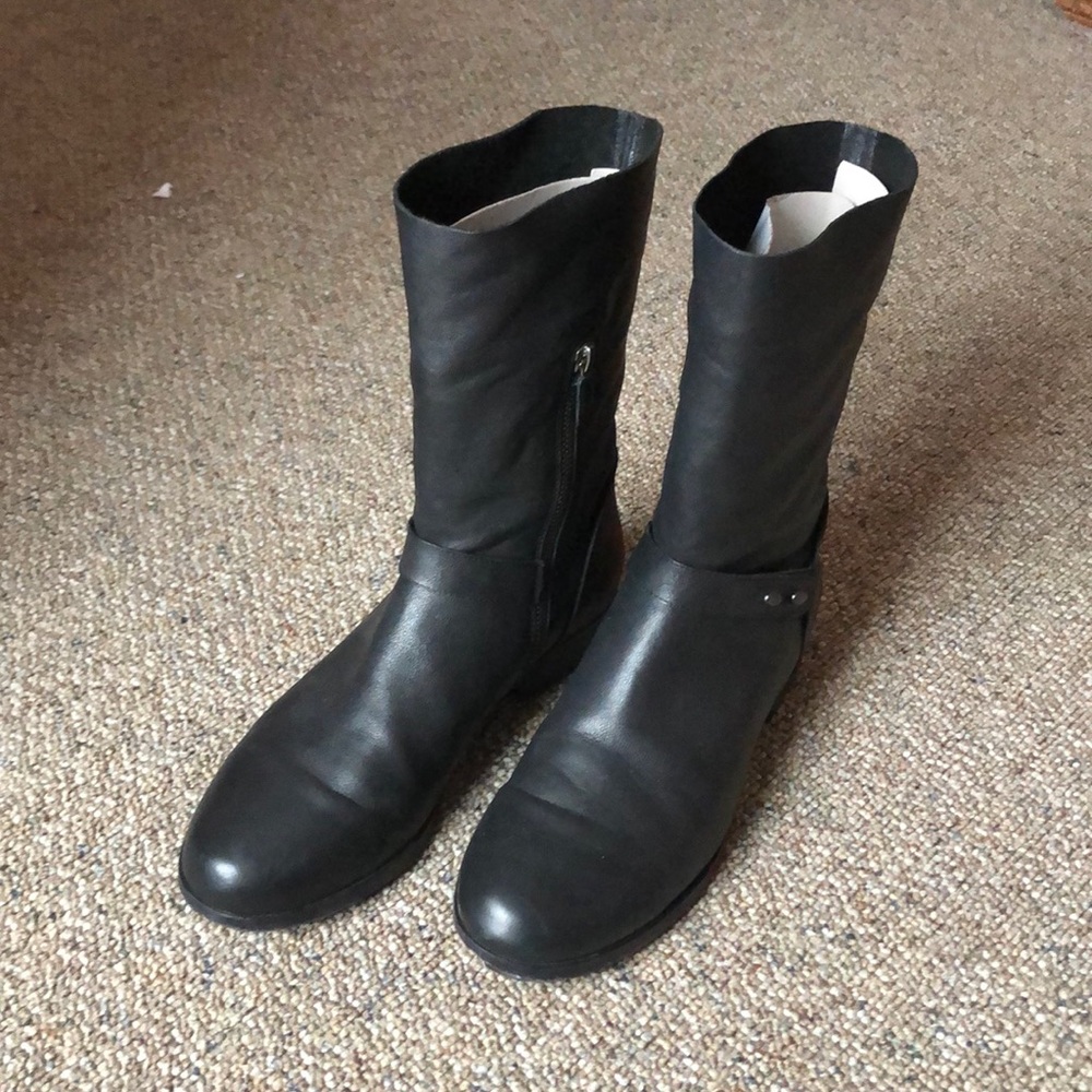 Eileen Fisher Black Leather Boots